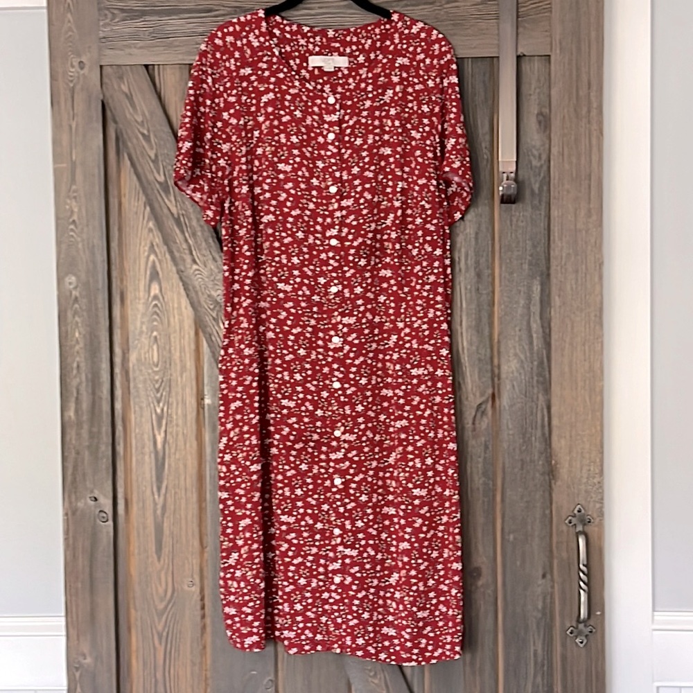 Red Loft button down dress